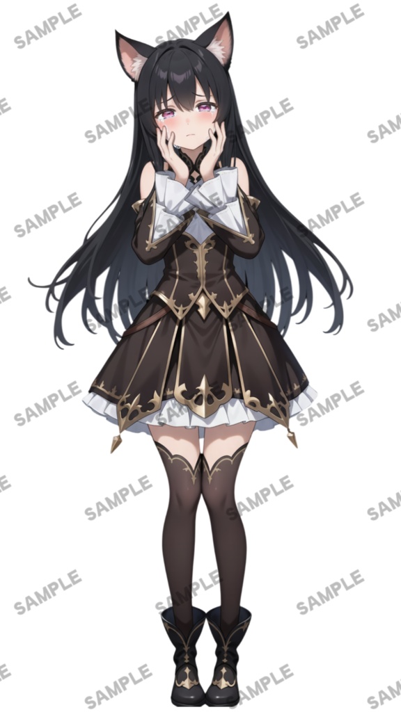 【1点限定 キャラクター】立ち絵素材211 黒猫の女の子