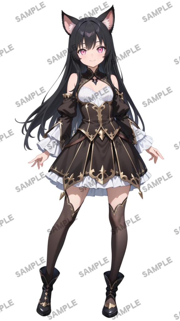 【1点限定 キャラクター】立ち絵素材211 黒猫の女の子