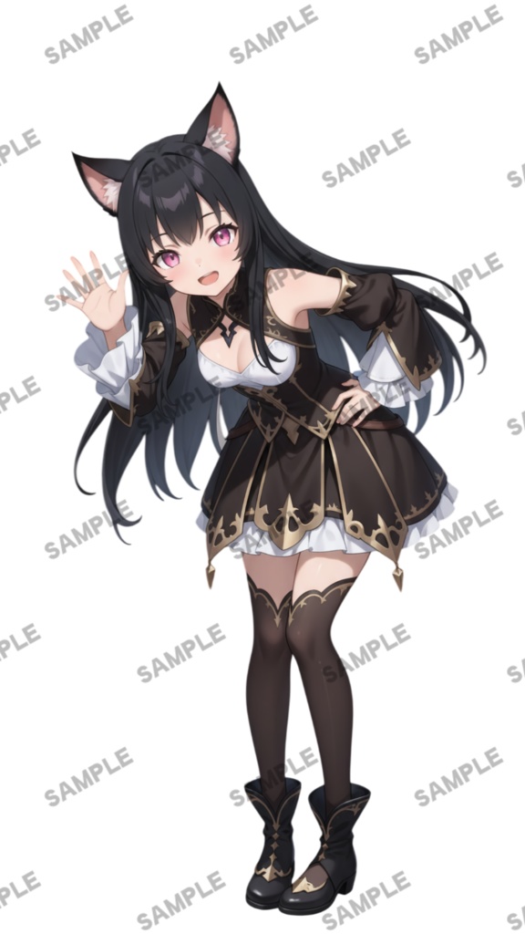 【1点限定 キャラクター】立ち絵素材211 黒猫の女の子