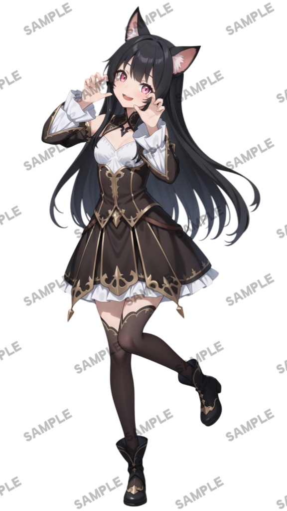 【1点限定 キャラクター】立ち絵素材211 黒猫の女の子