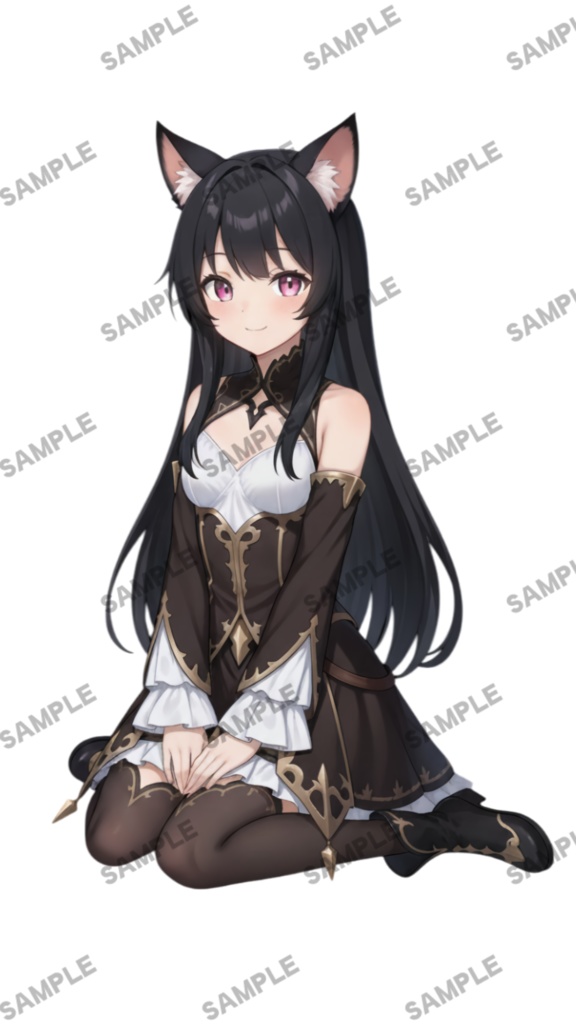 【1点限定 キャラクター】立ち絵素材211 黒猫の女の子