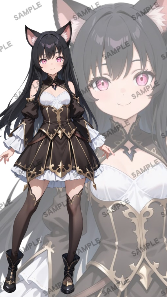 【1点限定 キャラクター】立ち絵素材211 黒猫の女の子