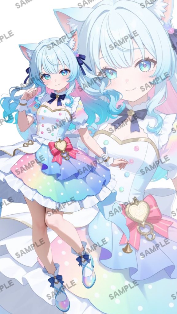 【1点限定 キャラクター】立ち絵素材221 虹色の猫娘