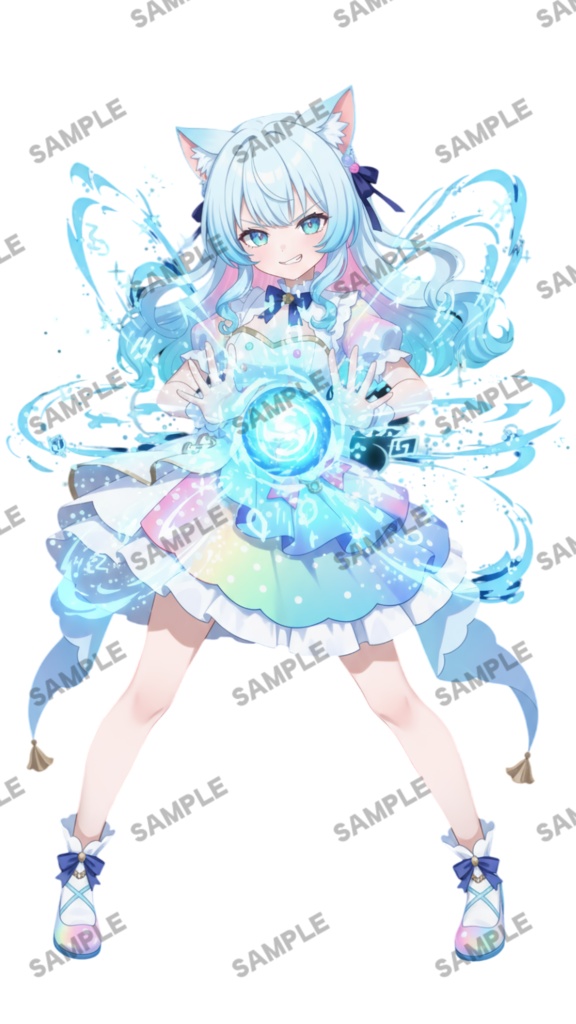 【1点限定 キャラクター】立ち絵素材221 虹色の猫娘