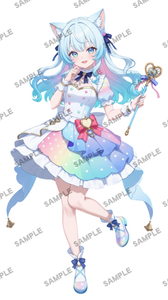 【1点限定 キャラクター】立ち絵素材221 虹色の猫娘
