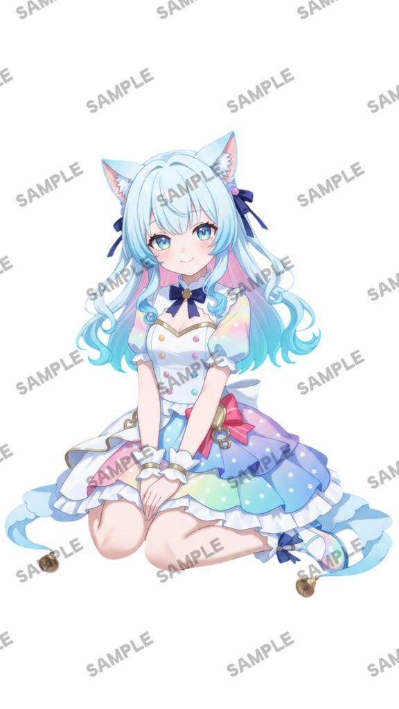 【1点限定 キャラクター】立ち絵素材221 虹色の猫娘