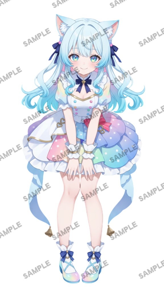 【1点限定 キャラクター】立ち絵素材221 虹色の猫娘