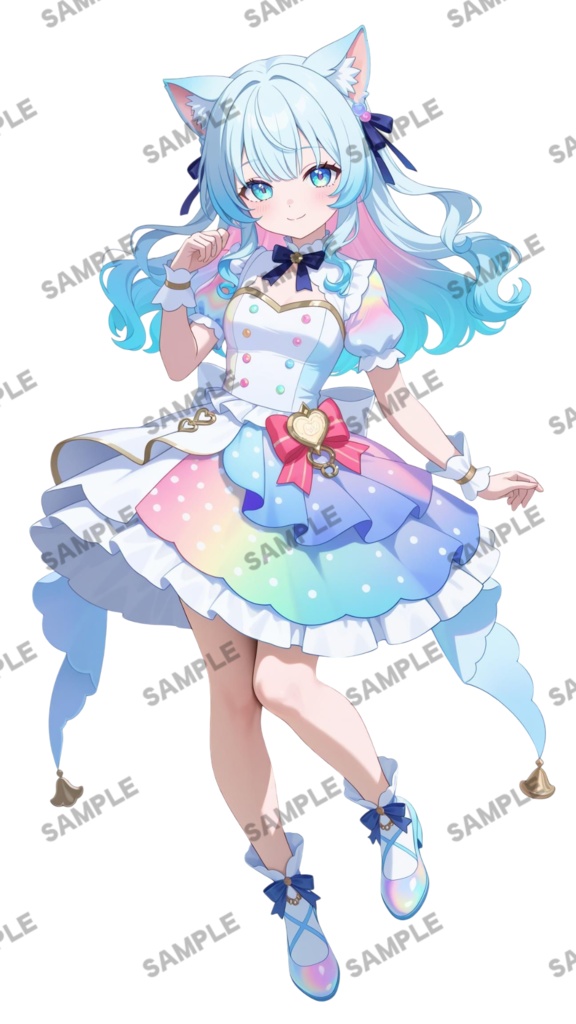 【1点限定 キャラクター】立ち絵素材221 虹色の猫娘