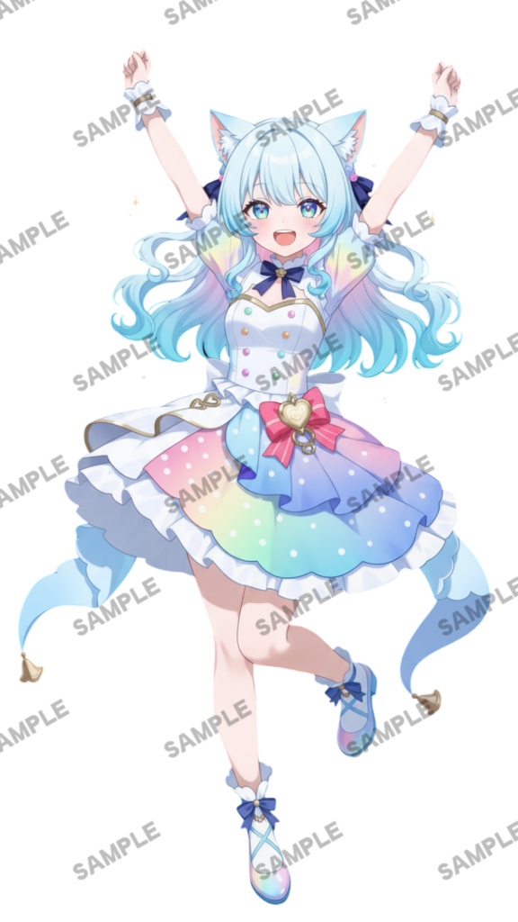 【1点限定 キャラクター】立ち絵素材221 虹色の猫娘