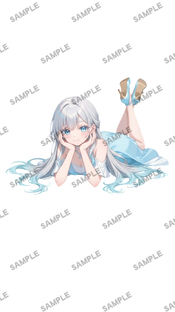 【1点限定 キャラクター IRIAM動作確認済み】立ち絵素材248 銀髪ドレスの女の子