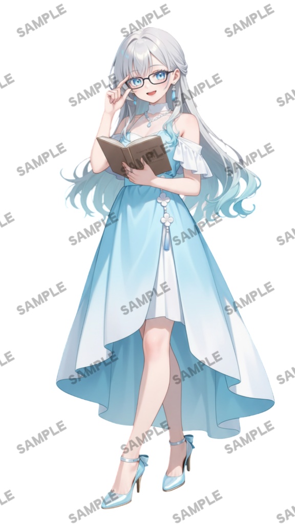 【1点限定 キャラクター IRIAM動作確認済み】立ち絵素材248 銀髪ドレスの女の子