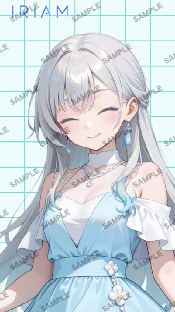 【1点限定 キャラクター IRIAM動作確認済み】立ち絵素材248 銀髪ドレスの女の子
