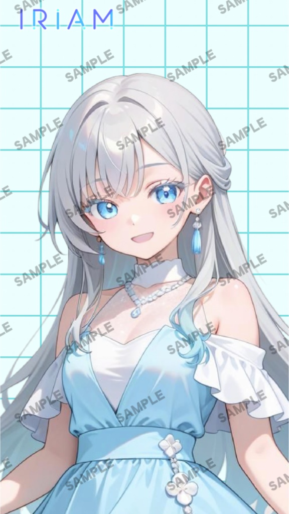 【1点限定 キャラクター IRIAM動作確認済み】立ち絵素材248 銀髪ドレスの女の子
