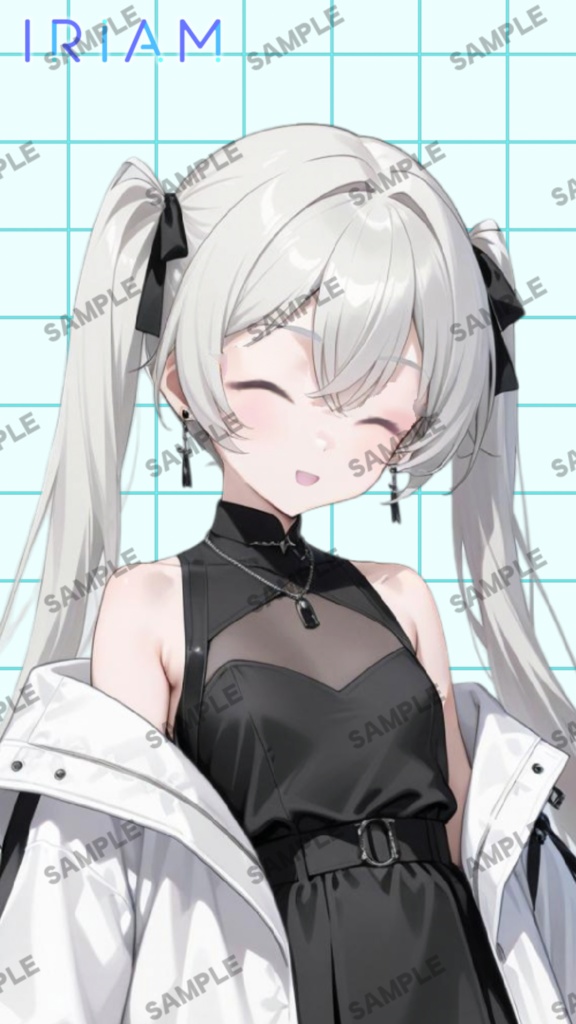 【1点限定 キャラクター IRIAM動作確認済み】立ち絵素材261 赤眼銀髪ツインテールの女の子