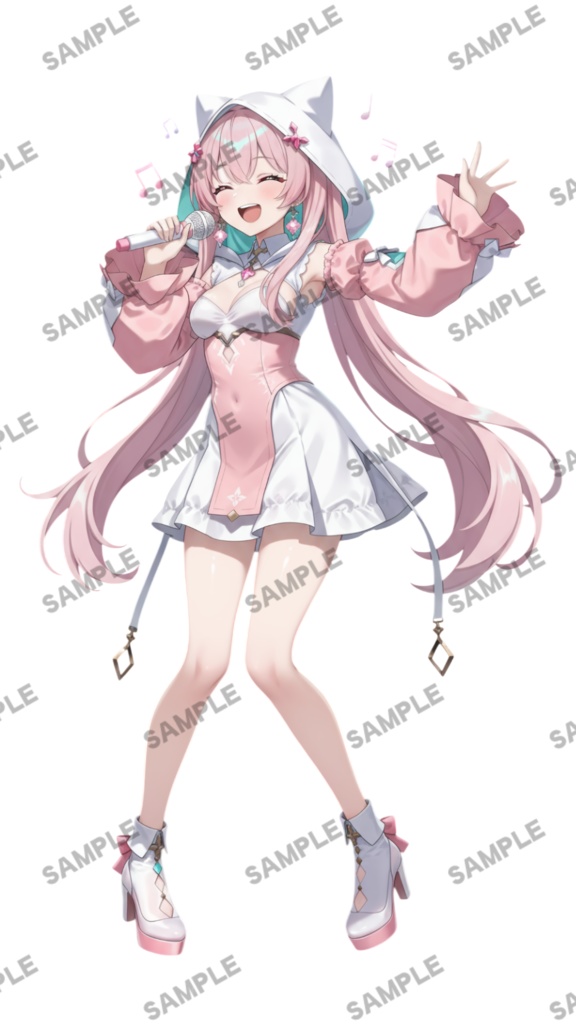 【1点限定 キャラクター】立ち絵素材261 赤眼銀髪ツインテールの女の子