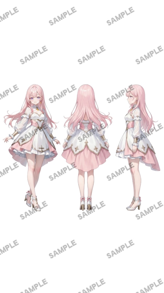 【1点限定 キャラクター】商用OK・表情・ポーズ差分6種・三面図付き 立ち絵素材274