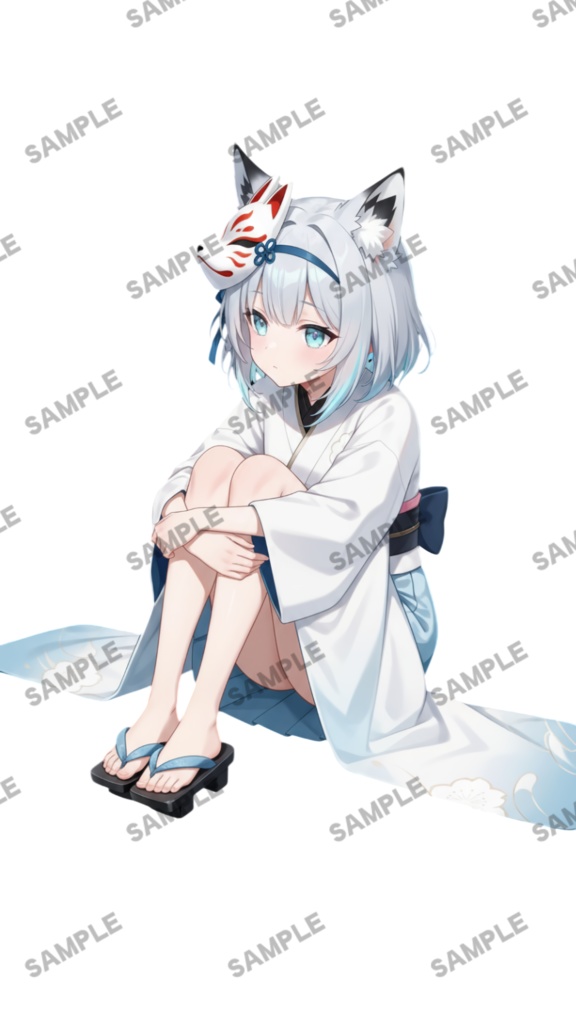 【1点限定 キャラクター】立ち絵素材278 白狐の女の子