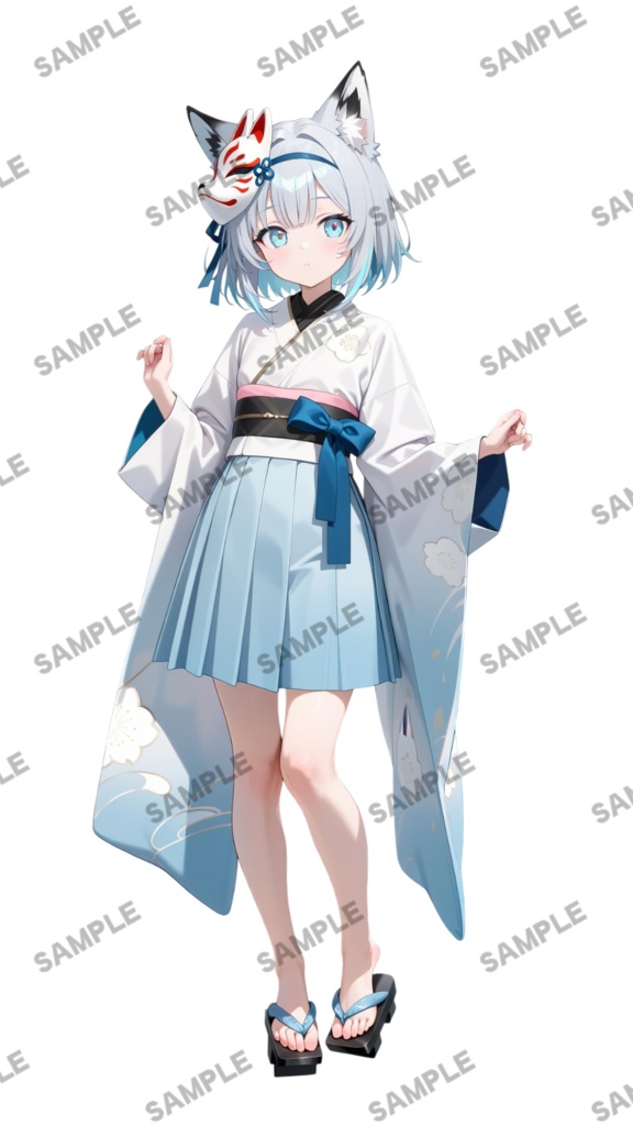 【1点限定 キャラクター】立ち絵素材278 白狐の女の子