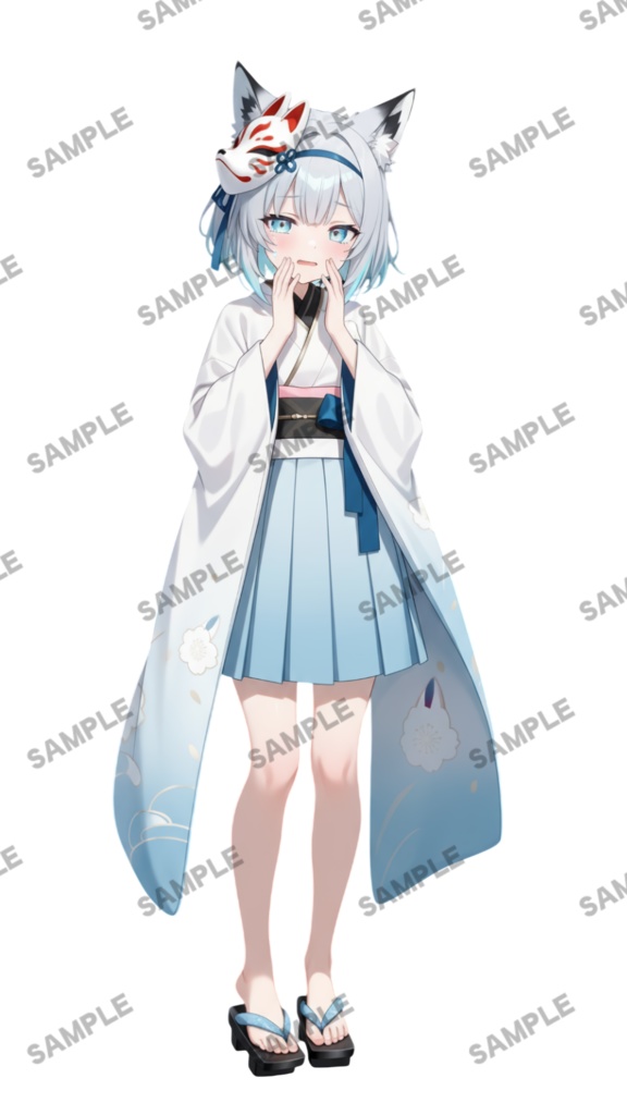 【1点限定 キャラクター】立ち絵素材278 白狐の女の子