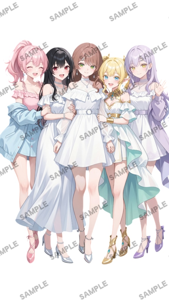 立ち絵素材306　5人の女の子セット