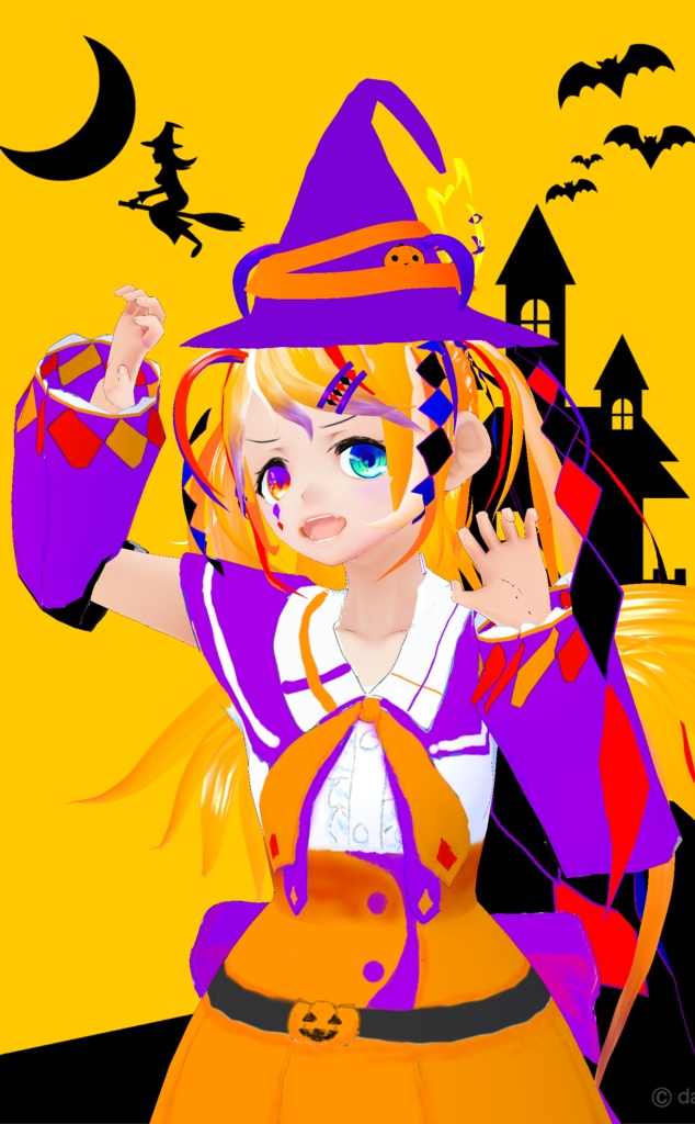 【cluster向けアバター】ハロナ・スクワッシュ2022魔女っ子edition(VRM)