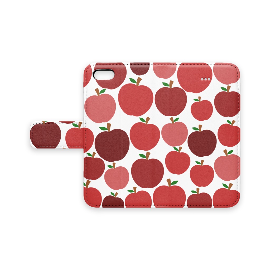 ぎっしり赤リンゴ 手帳型iphoneケース つきしょっぷ Booth