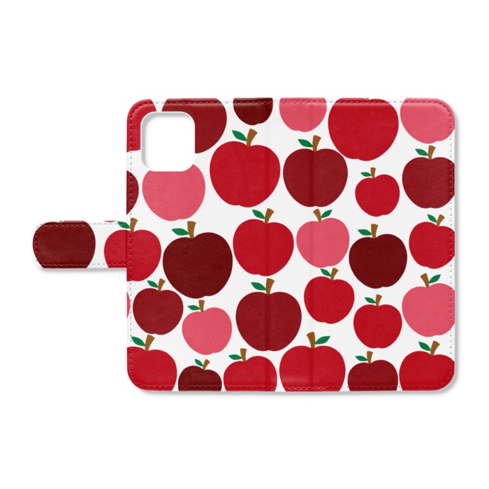 ぎっしり赤リンゴ　手帳型iPhoneケース