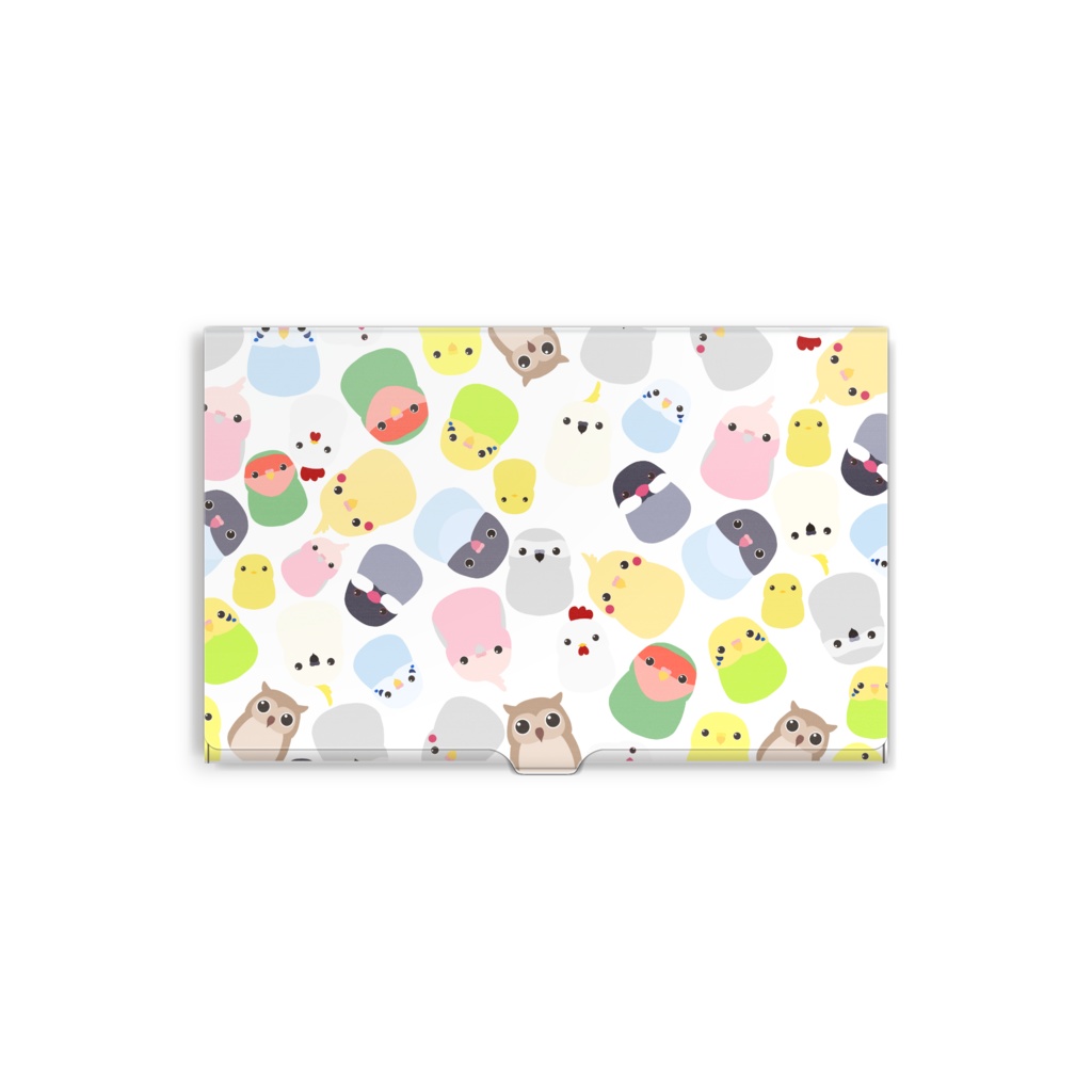 ぎっしりいろいろ小鳥たち　名刺入れ