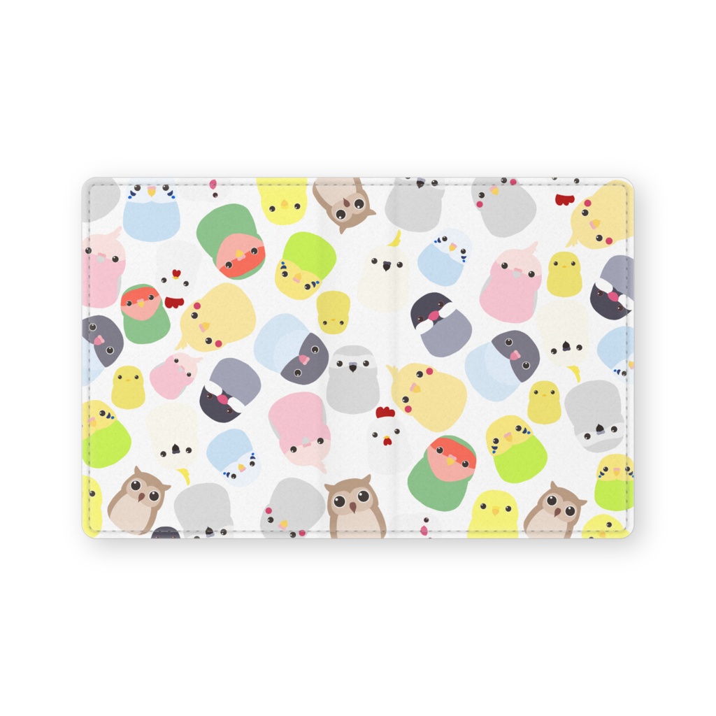 ぎっしりいろいろ小鳥たち　レザー製名刺入れ