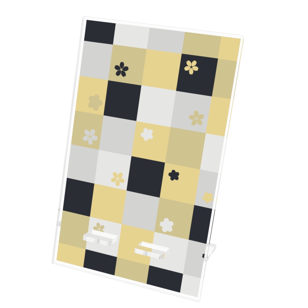 鶴丸国永イメージ市松模様 アクリルスマホスタンド つきしょっぷ Booth