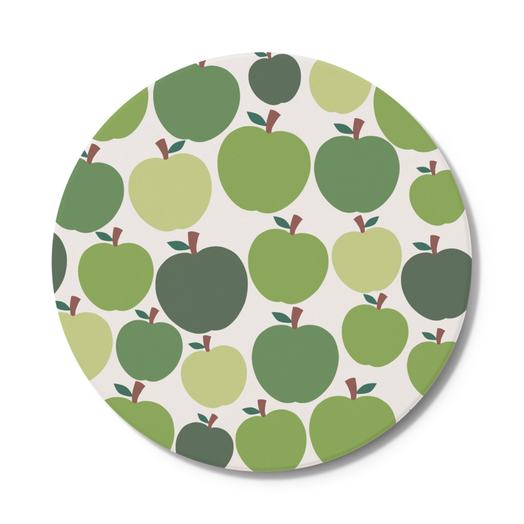 ぎっしり青リンゴ コースター つきしょっぷ Booth