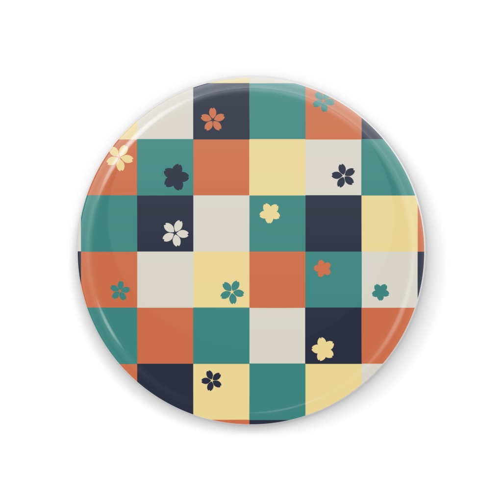 山姥切国広イメージ市松模様 缶ミラー つきしょっぷ Booth