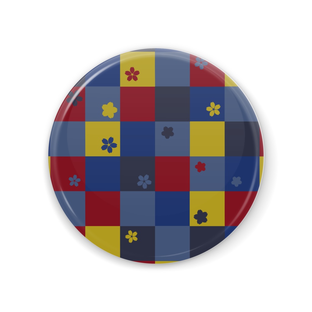 三日月宗近イメージ市松模様 缶ミラー つきしょっぷ Booth