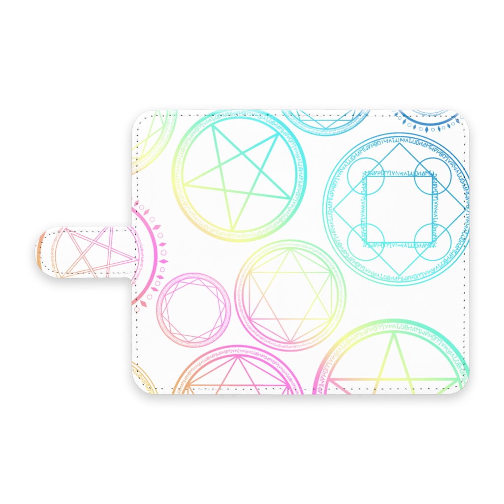 虹色のグラデーションの魔法陣 手帳型androidケース つきしょっぷ Booth