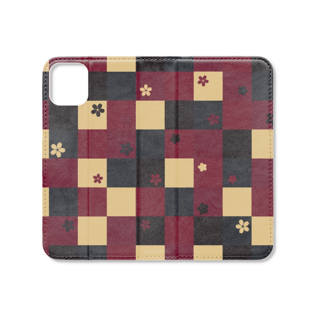 加州清光イメージ市松模様 ベルトなし手帳型iphoneケース つきしょっぷ Booth