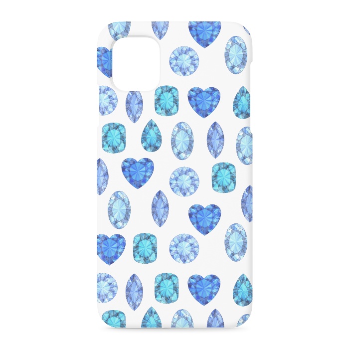青色と水色の宝石　iPhoneケース