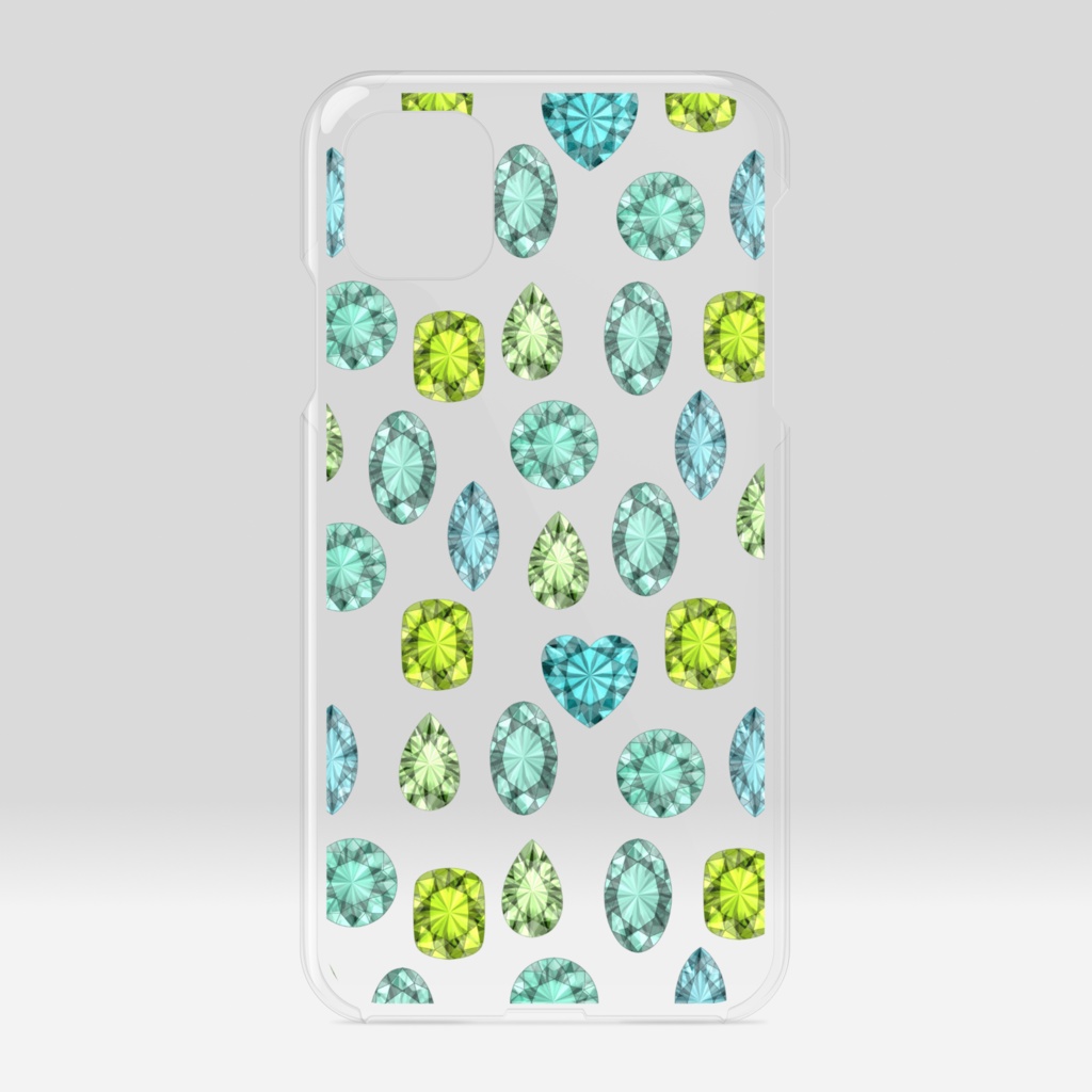 緑色の宝石　クリアiPhoneケース