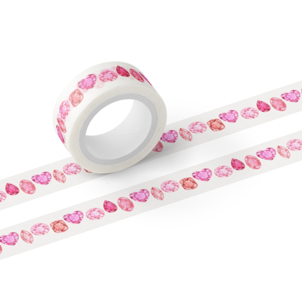 赤色とピンク色の宝石 マスキングテープ