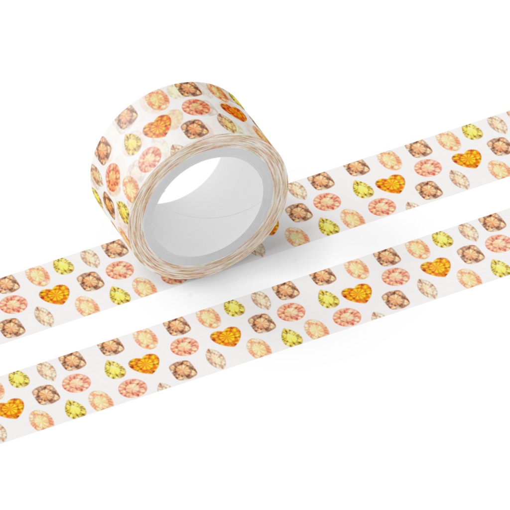 黄色とオレンジ色の宝石 マスキングテープ