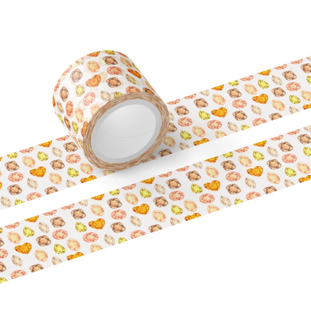 黄色とオレンジ色の宝石 マスキングテープ