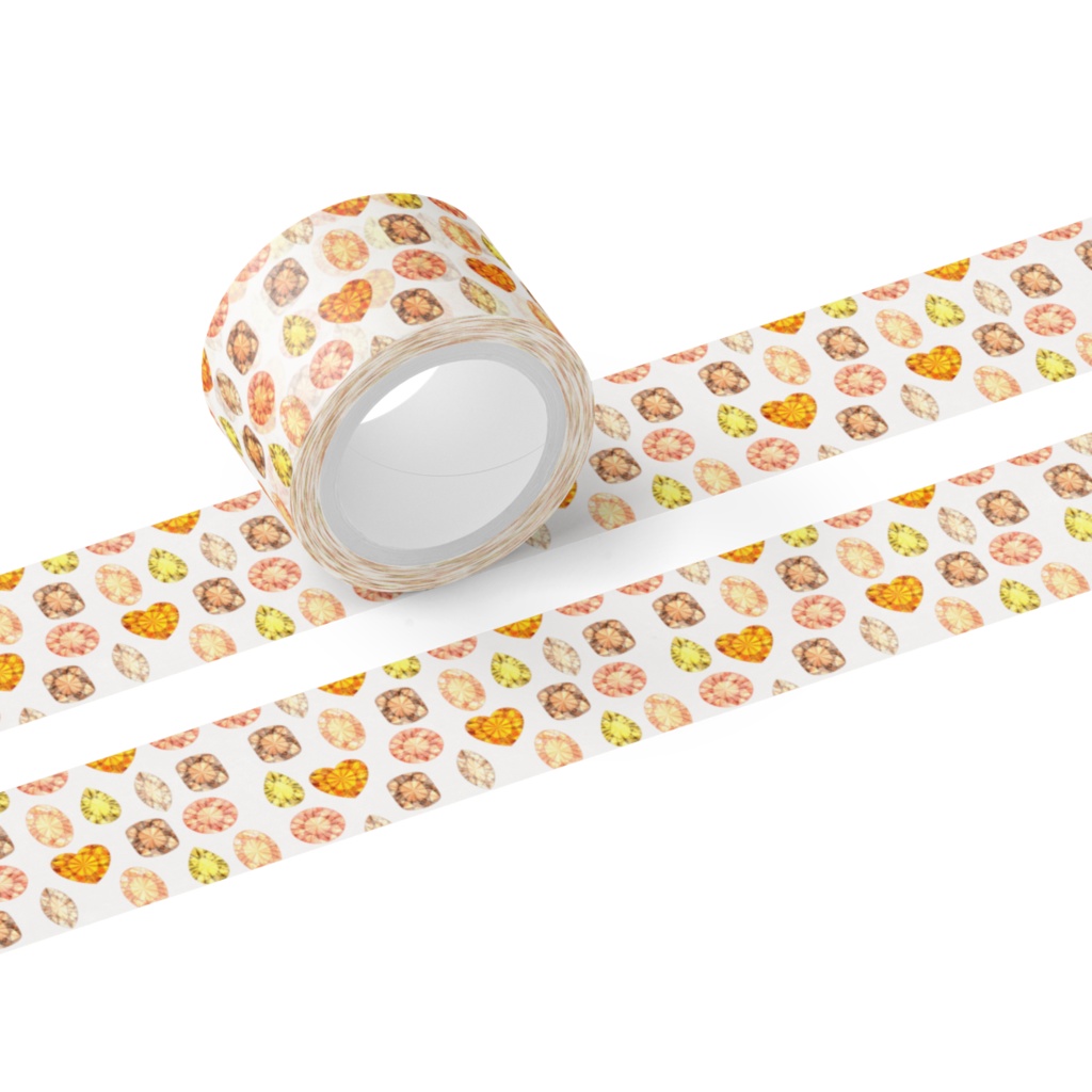 黄色とオレンジ色の宝石 マスキングテープ