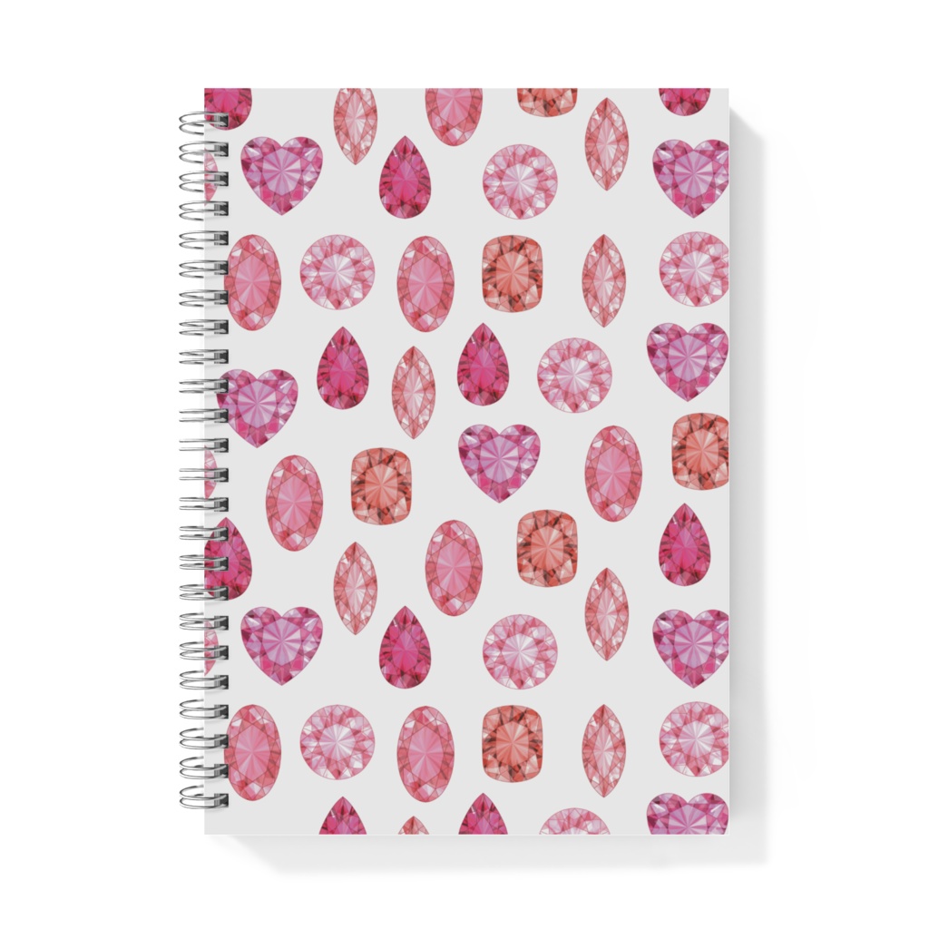 赤色とピンク色の宝石 ノート