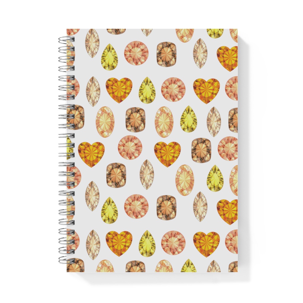 黄色とオレンジ色の宝石 ノート