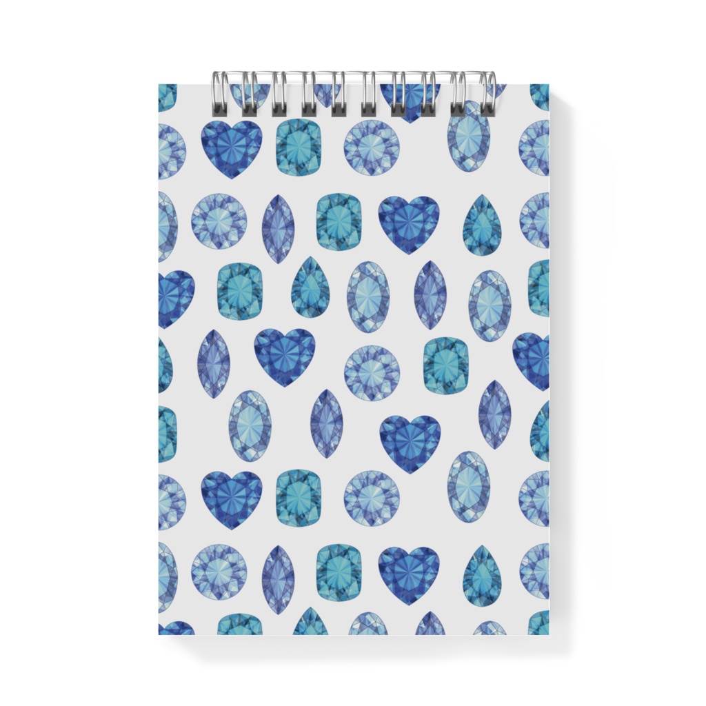 青色と水色の宝石 メモ帳
