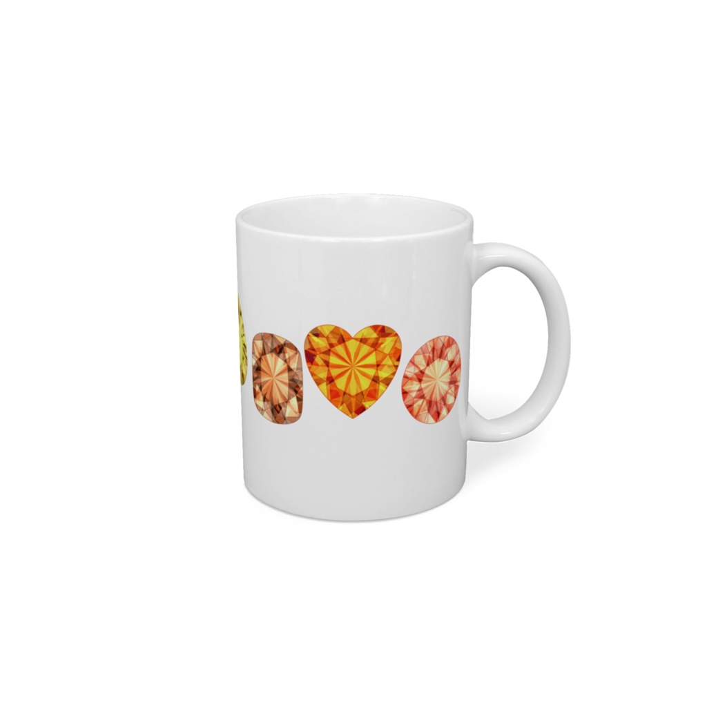 黄色とオレンジ色の宝石　マグカップ