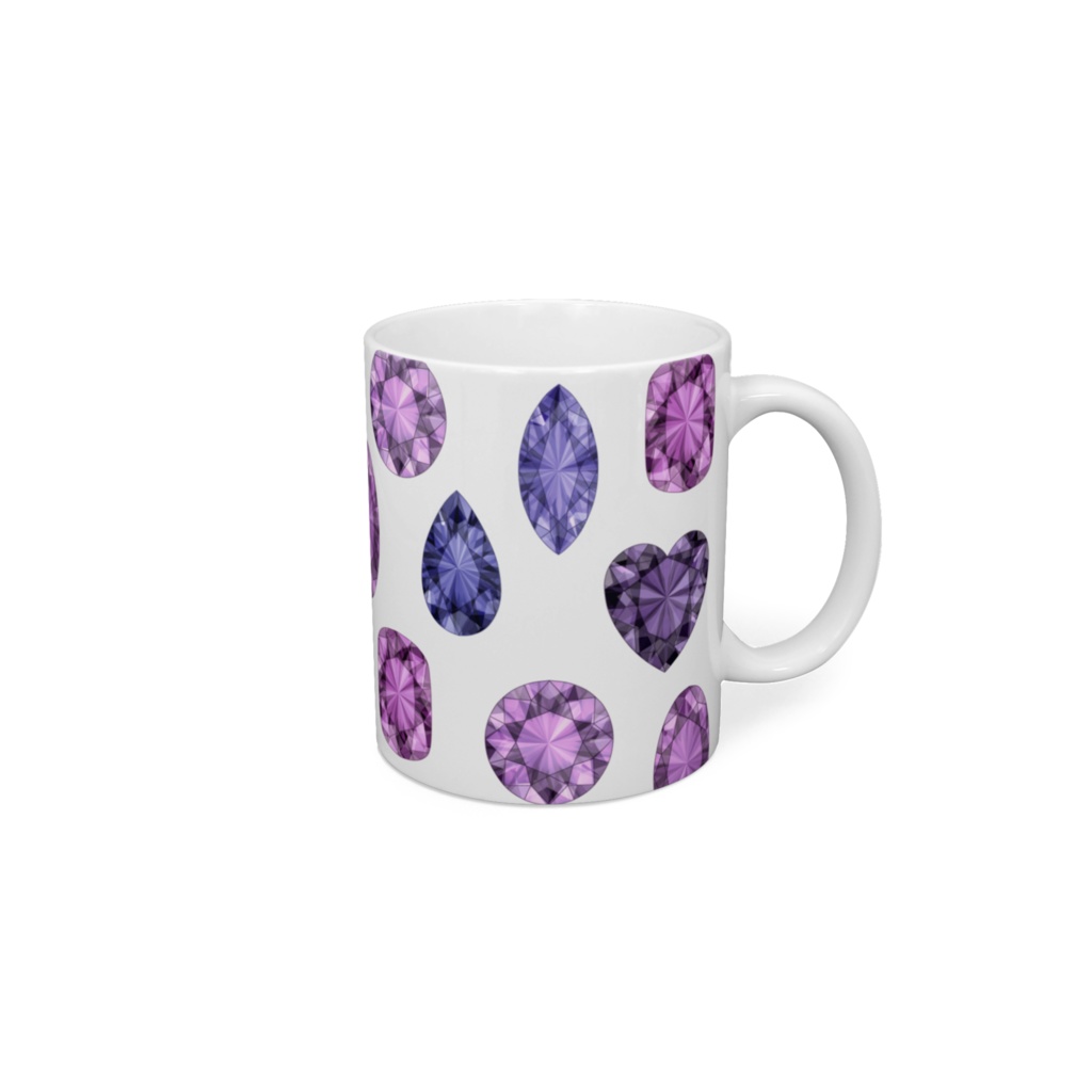 紫色の宝石　マグカップ
