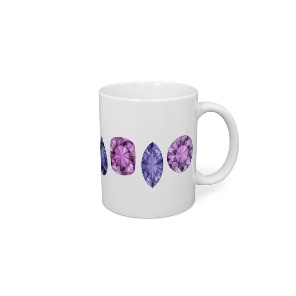 紫色の宝石　マグカップ