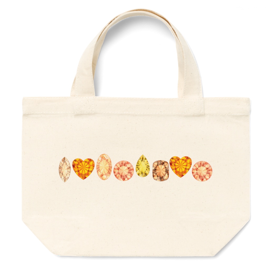 黄色とオレンジ色の宝石　トートバッグ