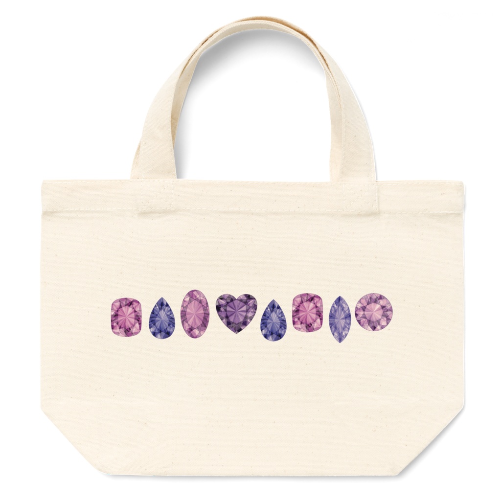 紫色の宝石　トートバッグ