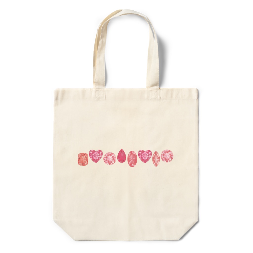 赤色とピンク色の宝石　エコバッグ